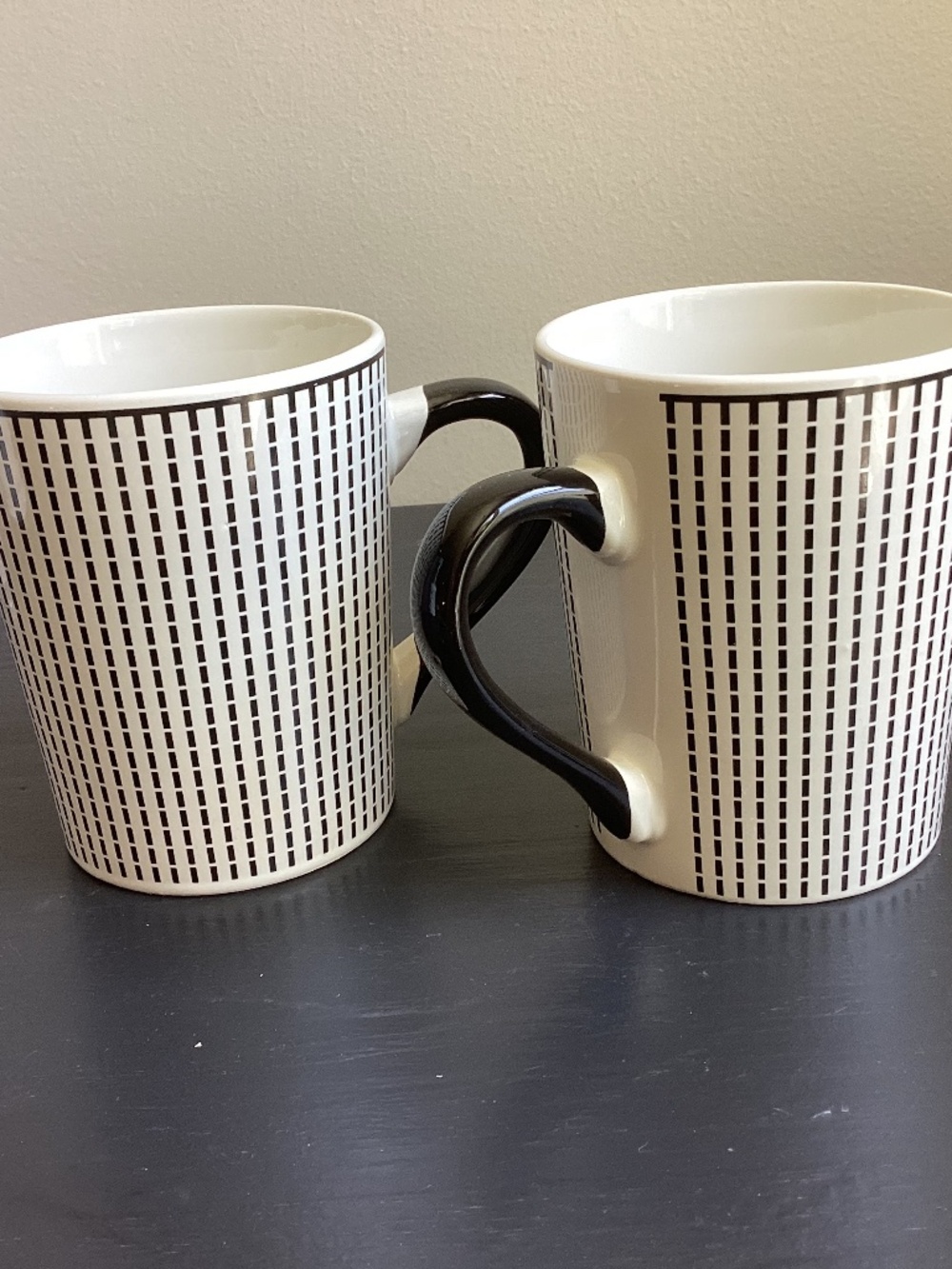 Set of 2 Royal Norfolk Black n White Geometric Coffee Migs